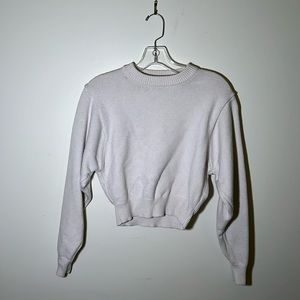 White crop sweater from Zara in the Netherlands. Worn a few times.